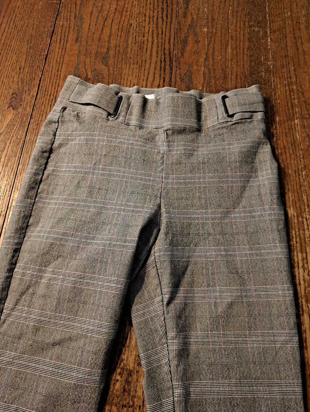 Large 89th & Madison Elastic Waist Grey Black White Pull On Ankle Cropped Pants - Picture 2 of 3